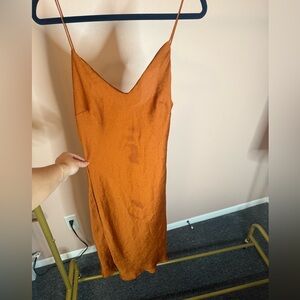 Bacio Rust/Gold Slip Dress